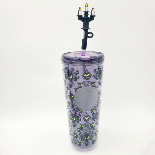 2026 Disney Parks Starbucks Haunted Mansion Wallpaper Travel 24 Oz Tumbler New