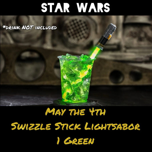 2026 Disney Park Star Wars Luke Skywalker GREEN Lightsaber Swizzle Stick May 4th