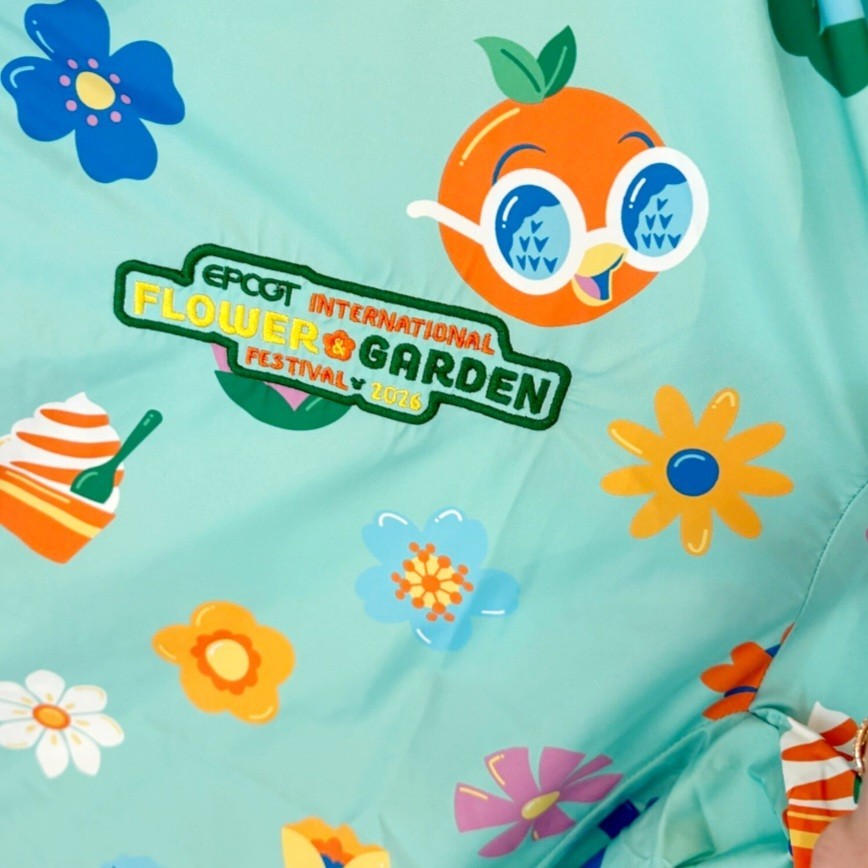 LARGE Disney Park 2026 EPCOT Flower Garden Festival Orange Bird Rain Windbreaker