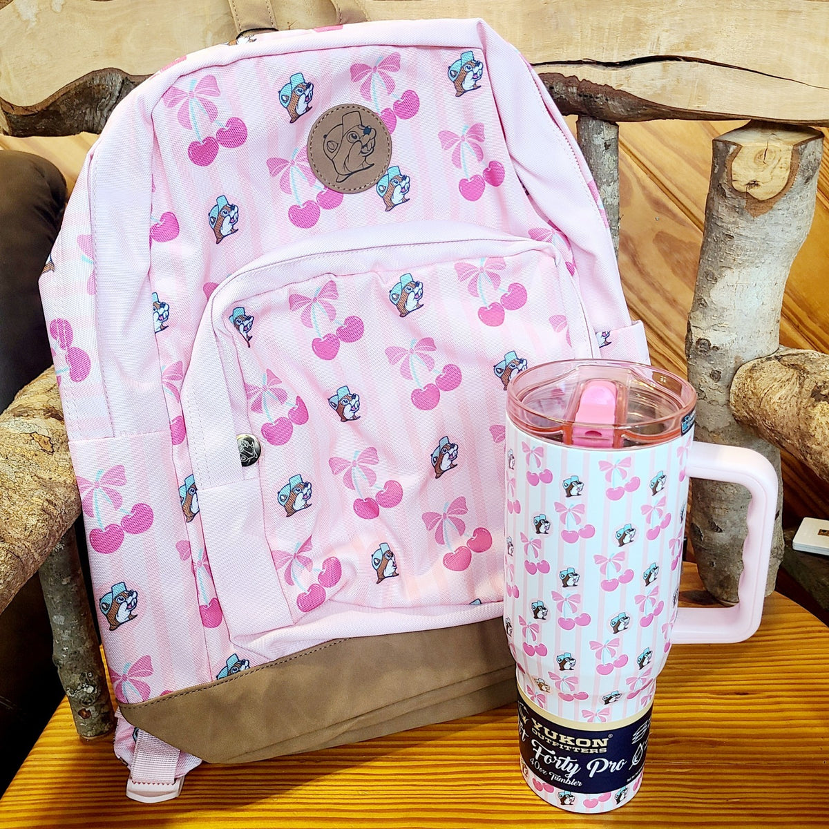 2026 Buc-ee’s Pink Bow & Cherry Backpack & Yukon Tumbler 40oz Bucees Cherries