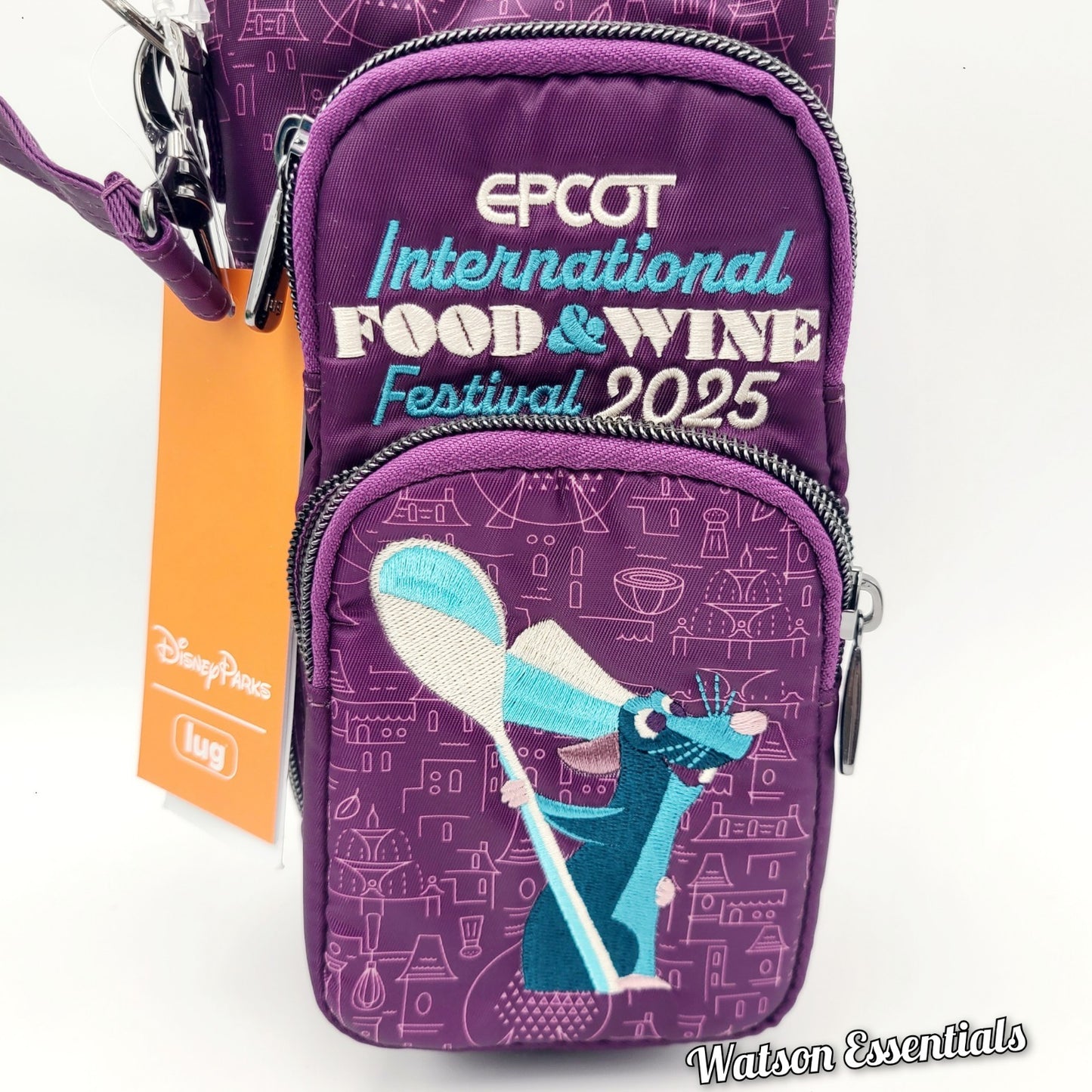 2025 Disney Parks Epcot Food & Wine Festival Remy Water Bottle Holder Lug Bag