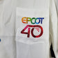 LARGE Disney World Parks 2022 Epcot 40th Anniversary White Collard Button Shirt