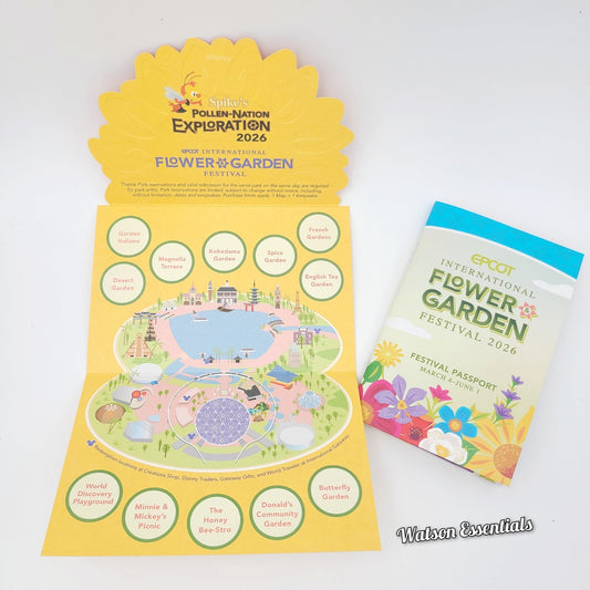 Disney Park 2026 Epcot Flower Garden Scavenger Map Spike's Pollen-Nation Explore