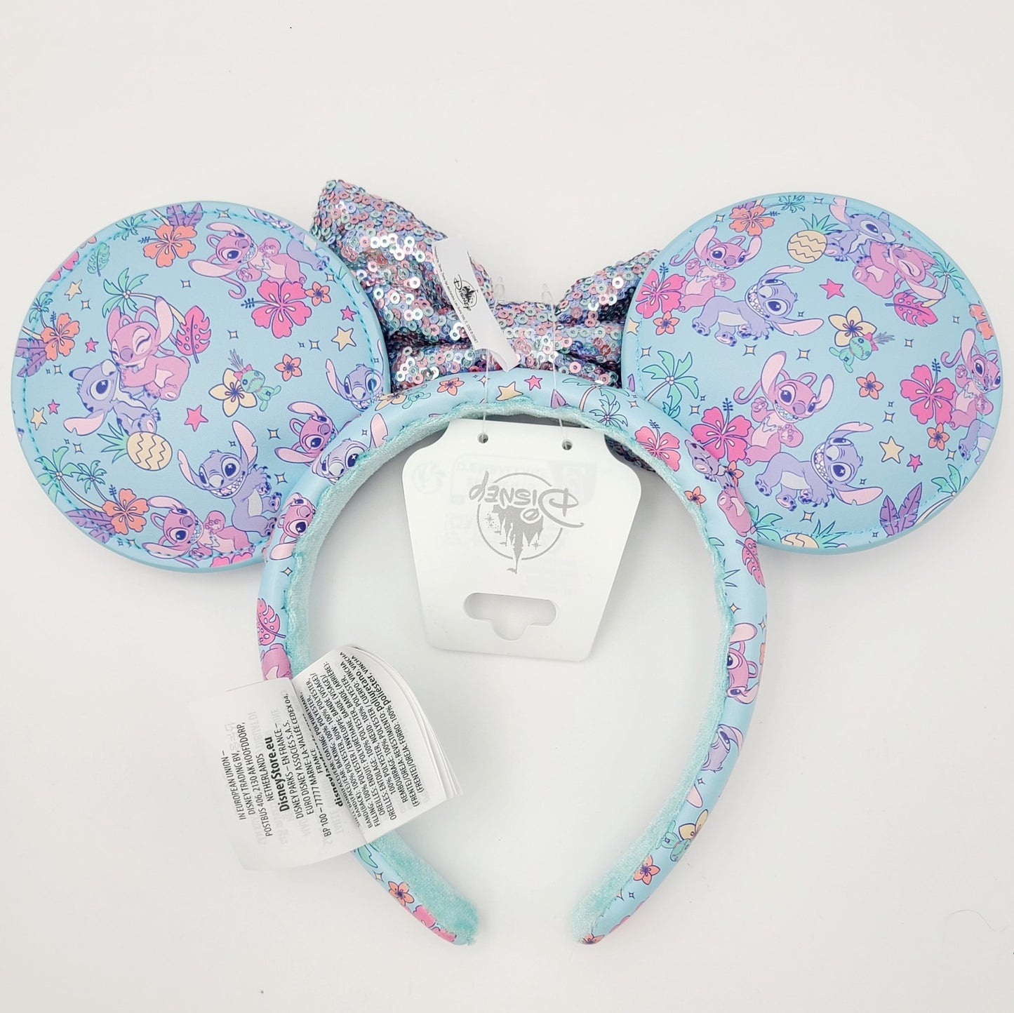 2026 Disney Parks Stitch & Angel Hibiscus Spring Minnie Ear Headband Ears New