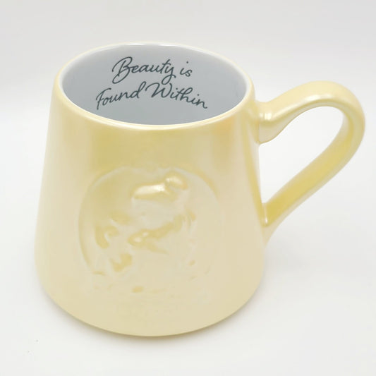 Disney Parks Beauty &the Beast Belle Found Within Coffee Yellow Pearlescent Mug 