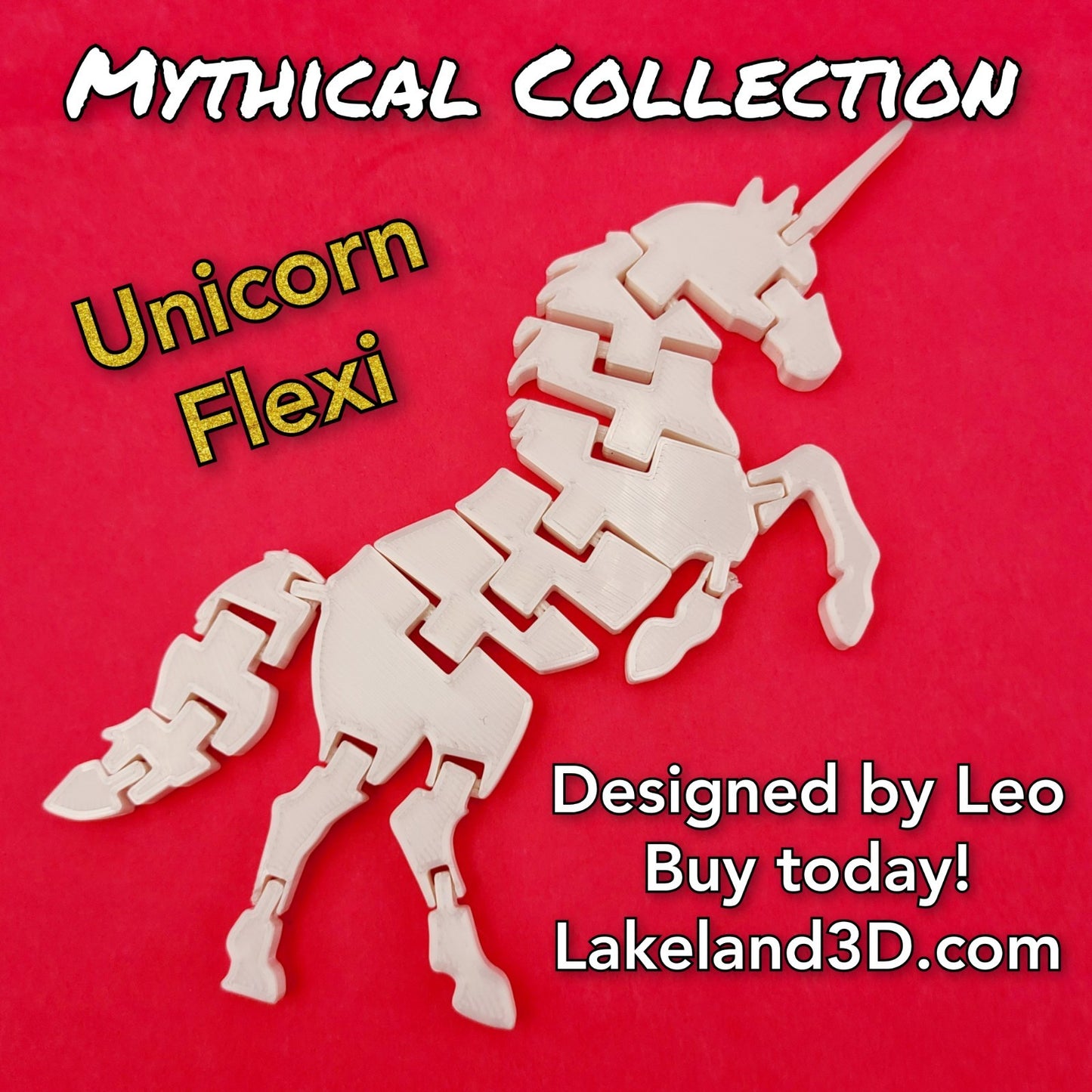*Unicorn & Dragon* 3D Printed Flexi Fidget Toy Decor Gift Decoration Lakeland3D