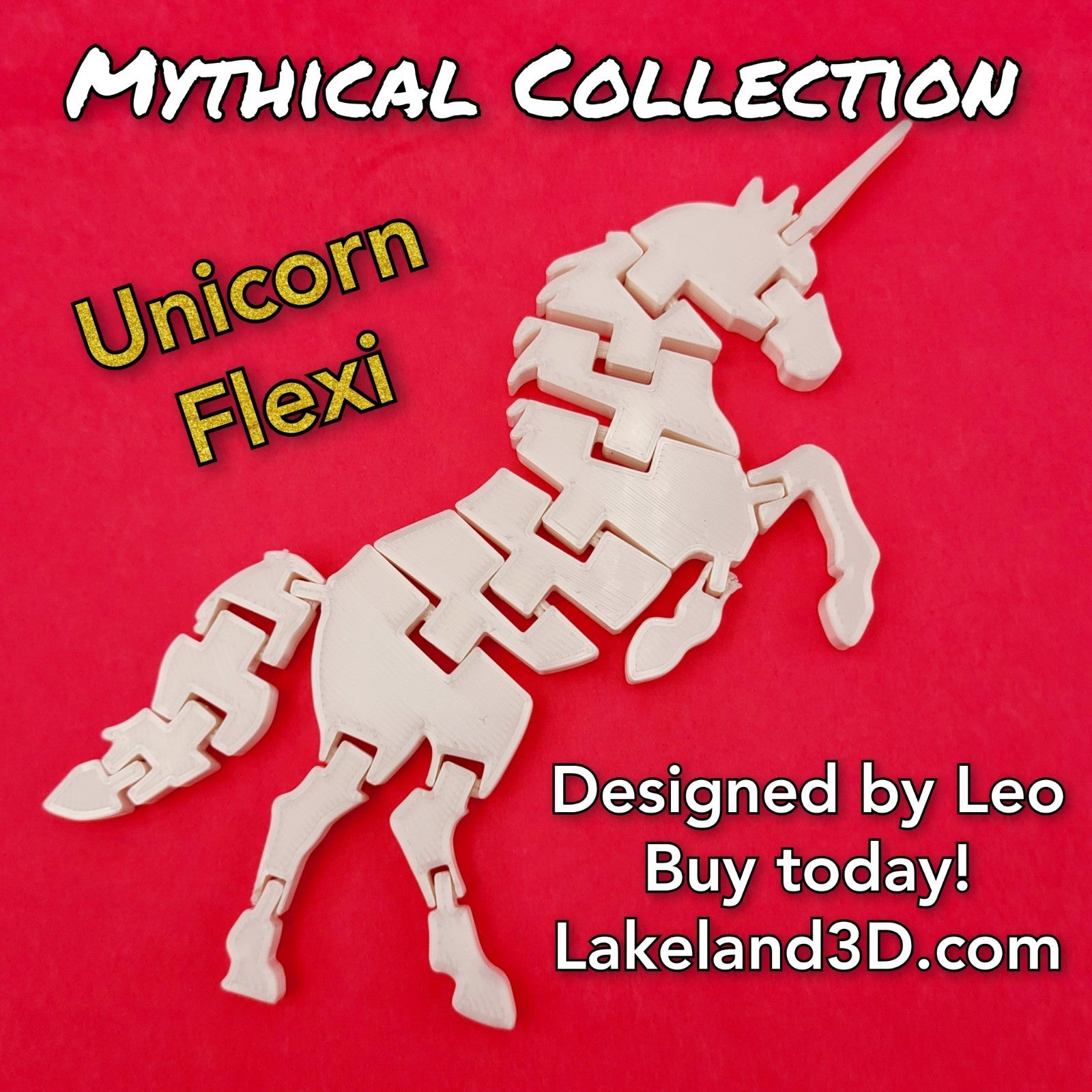 *Unicorn & Dragon* 3D Printed Flexi Fidget Toy Decor Gift Decoration Lakeland3D