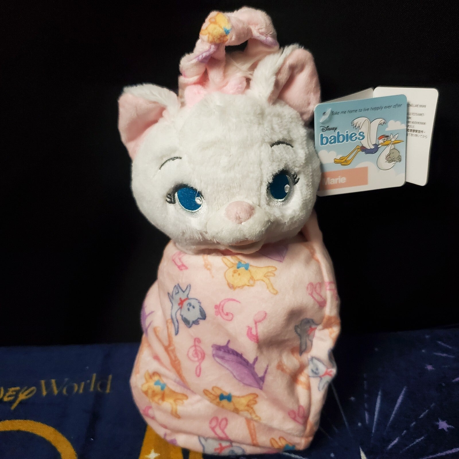 NEW Walt Disney World Parks Baby Marie Cat in Blanket Pouch Plush Aristocats