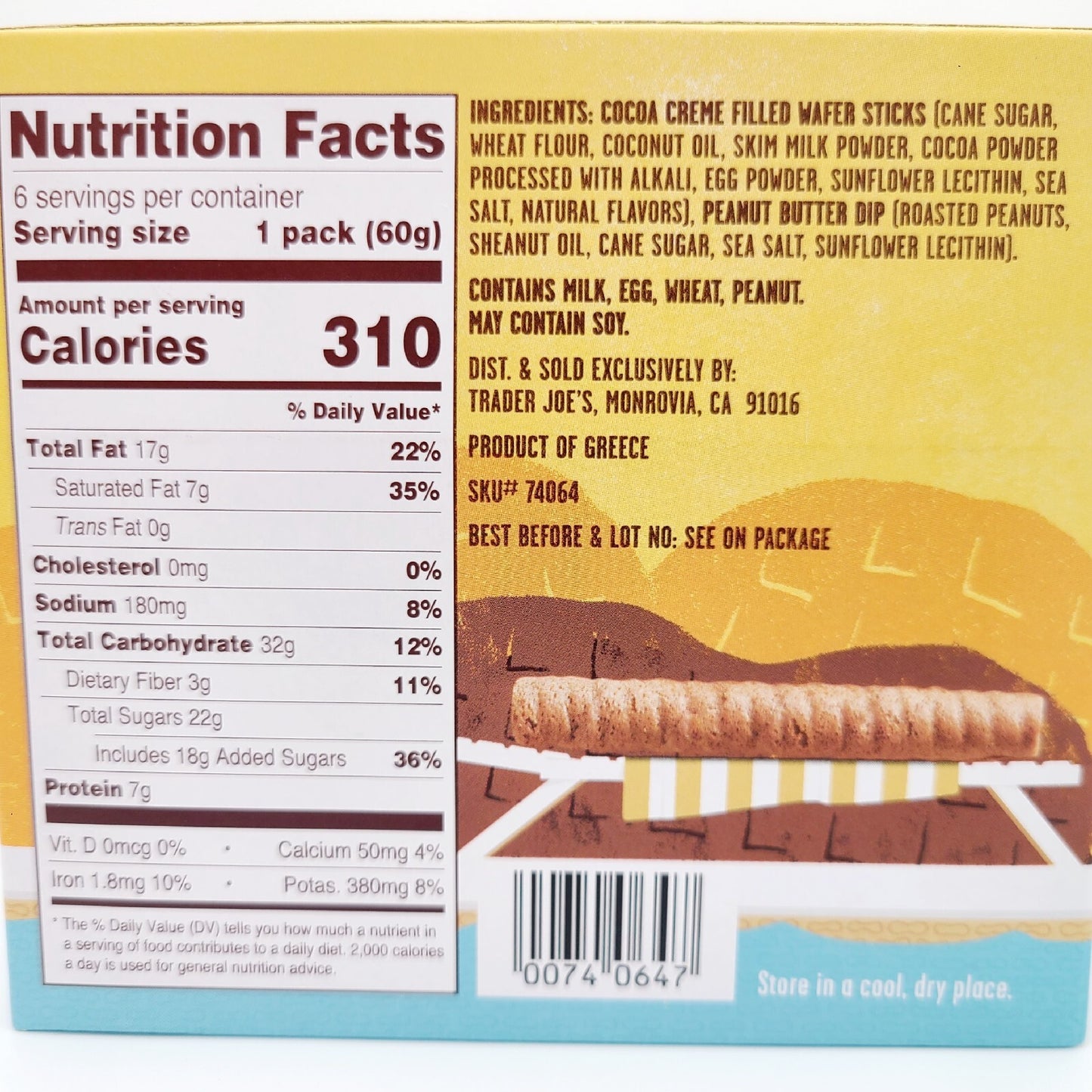2 Boxes Trader Joe's PB&C Cocoa Creme Wafer Sticks w/ Peanut Butter Dip PB & C