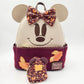 2026 Disney Parks Loungefly Minnie Fall Autumn Corduroy Mini Backpack & Keychain