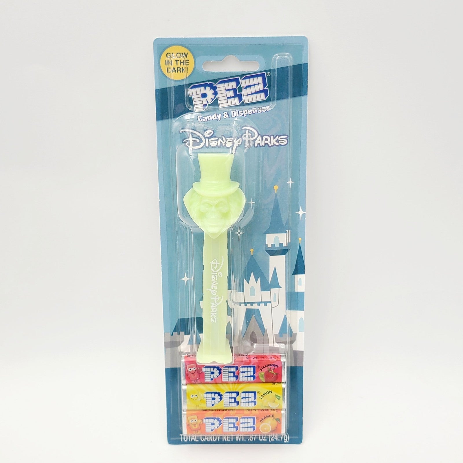 2025 Disney Parks Pez Candy Dispenser Haunted Mansion Hatbox Ghost Glow In Dark