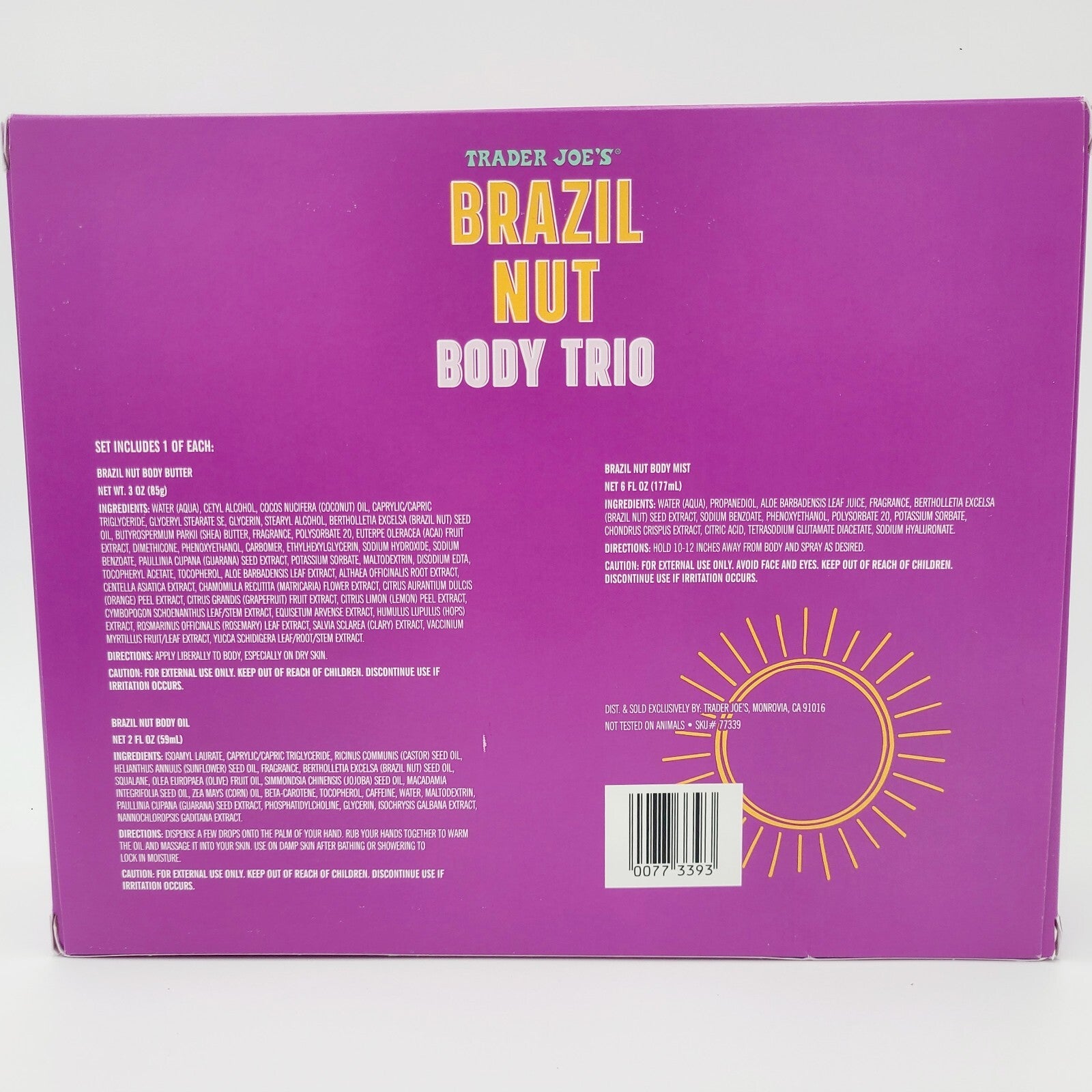 NEW Trader Joe's Brazil Nut Body Butter Trio Set 2024 Limited Edition Gift Set