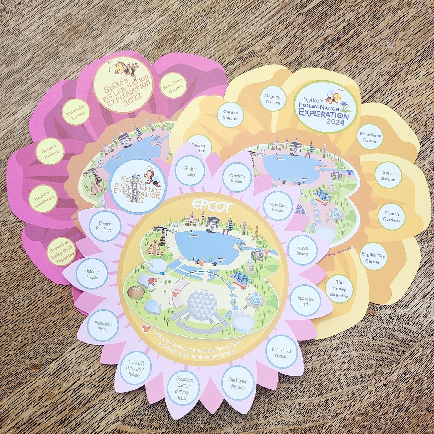 2021, 2022, 2024 Disney EPCOT Flower Garden Spike's Pollen Nation Scavenger Map