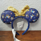 Disney World Parks Loungefly 50th Anniversary Minnie Headband Ears Gold Sequin