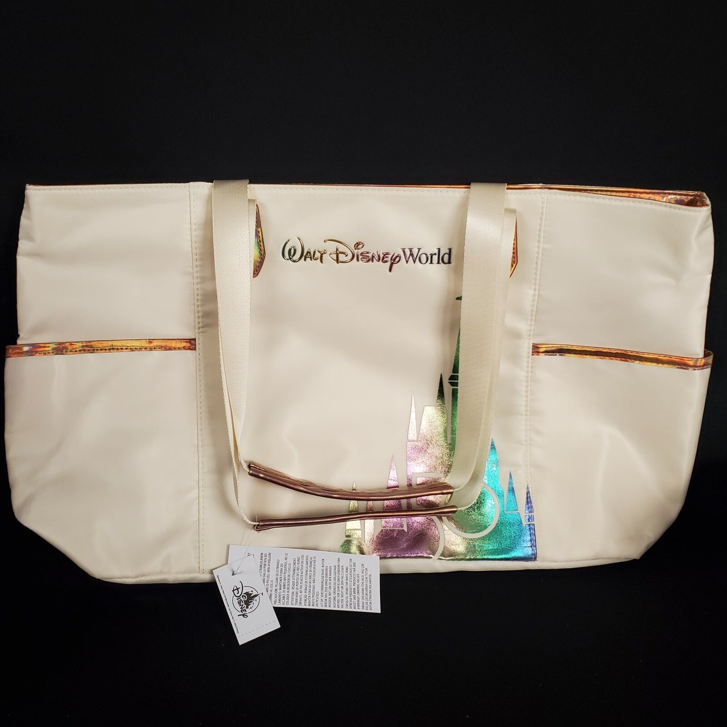 *Tote + 4 Pin Set* 2021 Walt Disney World Parks 50th Anniversary Castle Hand Bag