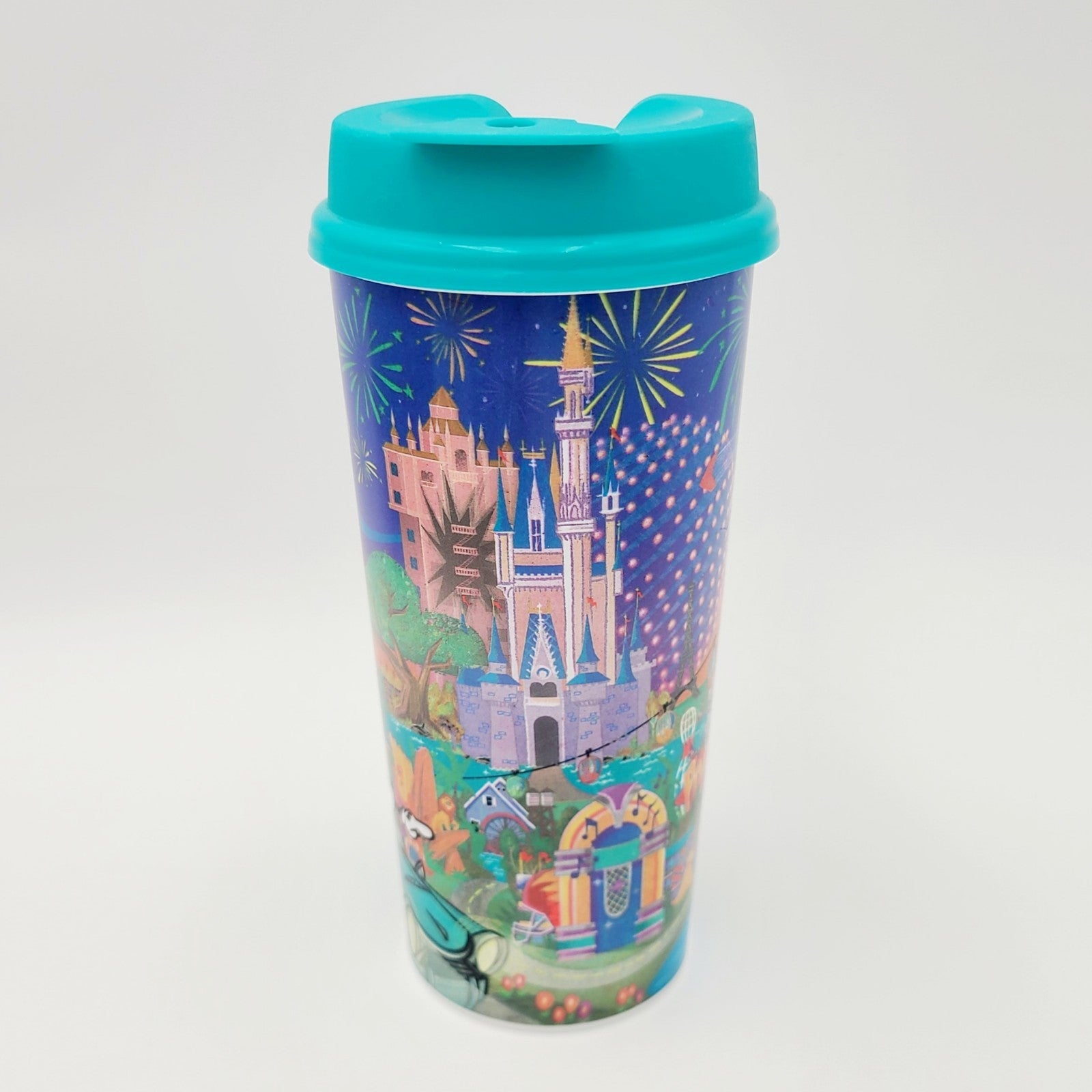 Walt Disney World Parks Resort Refillable Theme Park Cup Souvenir Mug Blue Lid