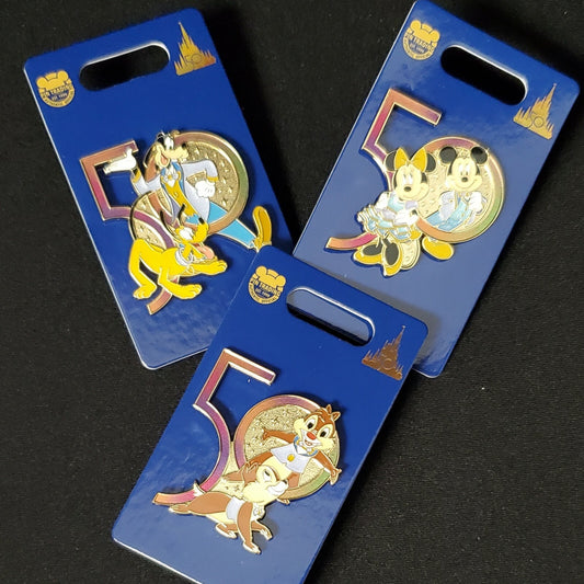 *3 Pin Set* 2021 Walt Disney World WDW 50th Mickey Minnie Chip Dale Goofy Pluto