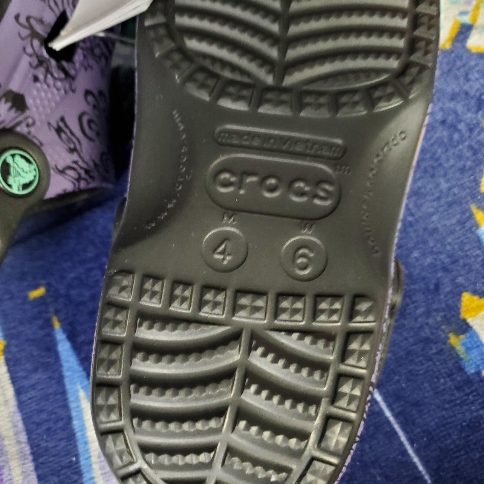 *M4 / W6* Disney Parks Haunted Mansion Purple Wallpaper Crocs Adult Shoes Glow