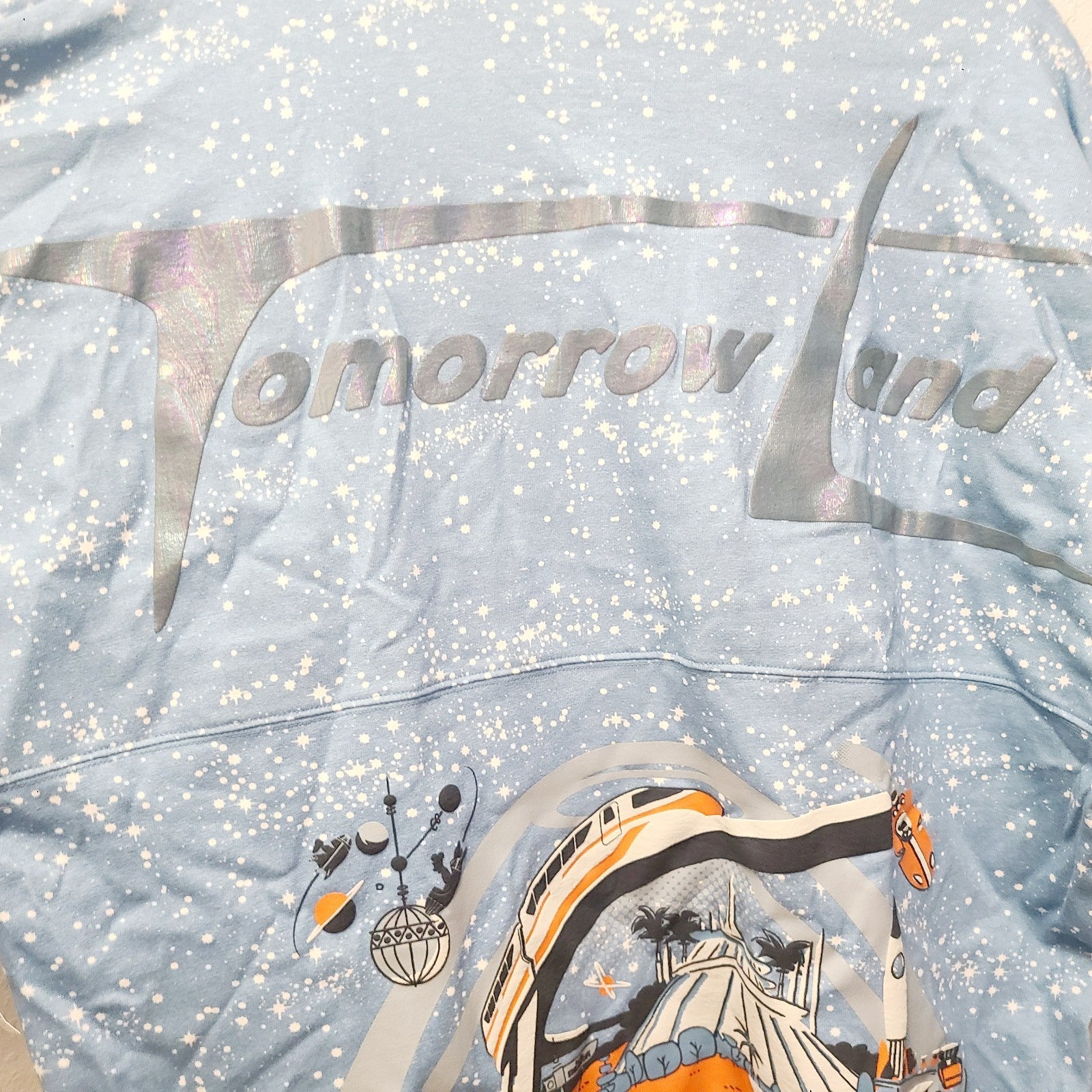 LARGE Walt Disney World Parks Magic Kingdom Tomorrowland Spirit Jersey TRON New