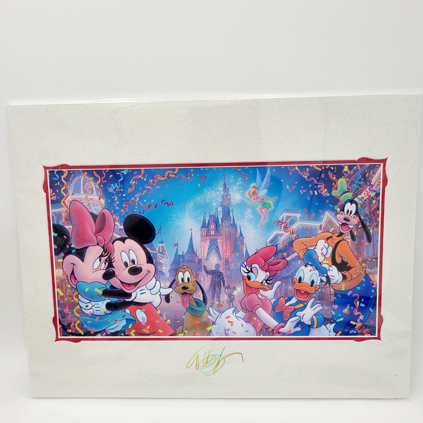SIGNED Disney Parks Main Street Mickey & Friends William Silvers Print 18” X 14”