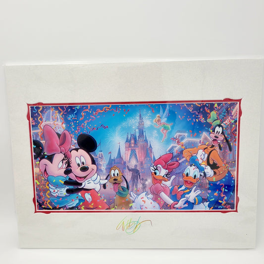 SIGNED Disney Parks Main Street Mickey & Friends William Silvers Print 18” X 14”