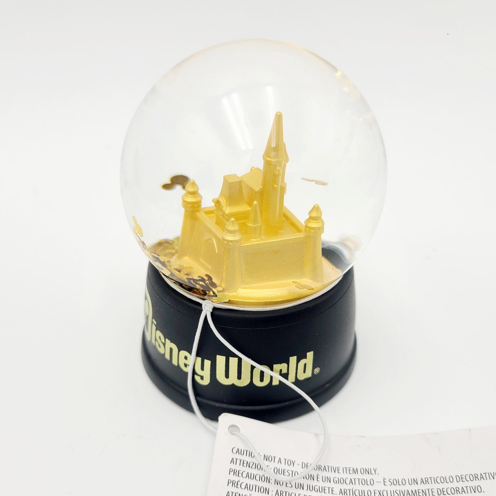 Walt Disney World Parks Cinderella Gold Castle Mickey Glitter MINI Water Globe
