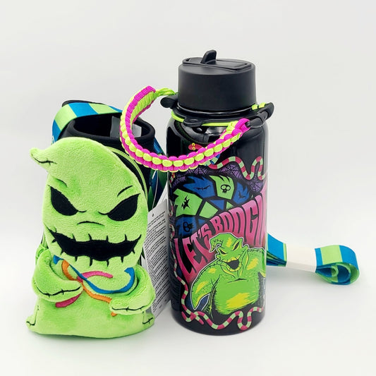 Disney Park Oogie Boogie Water Bottle & Drink Carrier Holder Crossbody Strap NBC