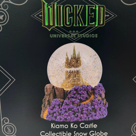 Universal Studios Wicked For Good Kiamo Ko Castle Musical Music Box Snow Globe
