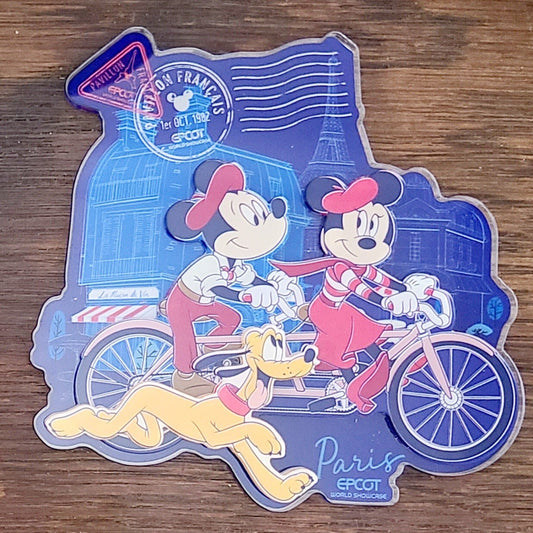 *Magnet* Walt Disney World Parks Epcot France Pavilion Mickey Minnie Pluto NEW