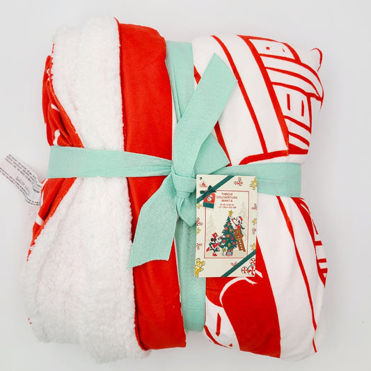 2022 Disney Parks Mickey Mouse Christmas Holiday Cozy Fleece Blanket Throw 50x60