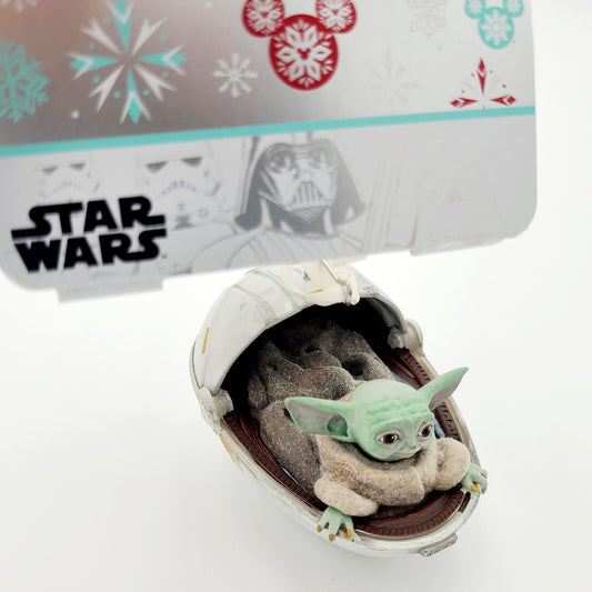 NEW Disney Parks Star Wars Baby Yoda Grogu Carrier Stetchbook Ornament Christmas