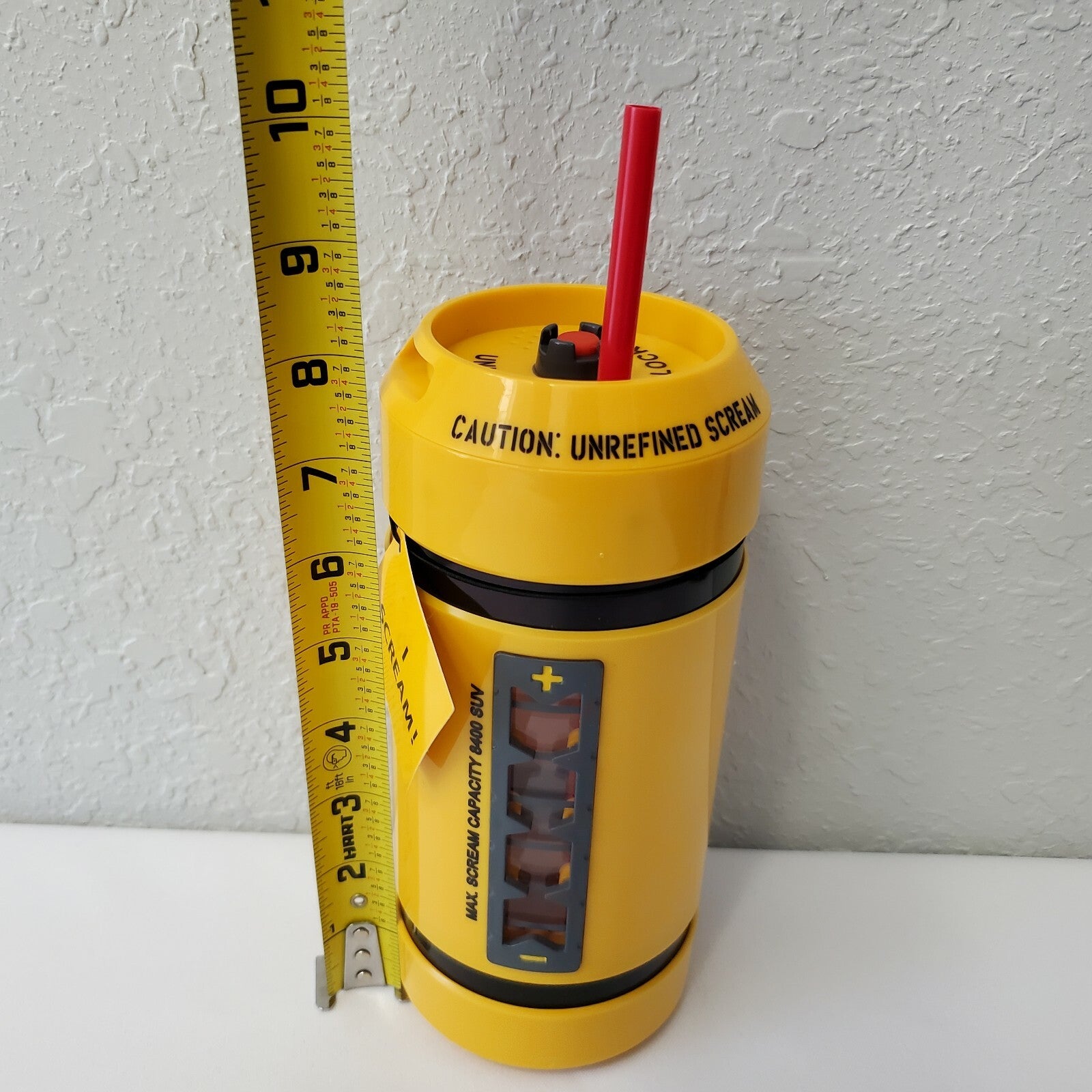 NEW Disney Parks Monsters Inc SCREAM Canister Sipper Cup Bottle w/ Sound Yellow