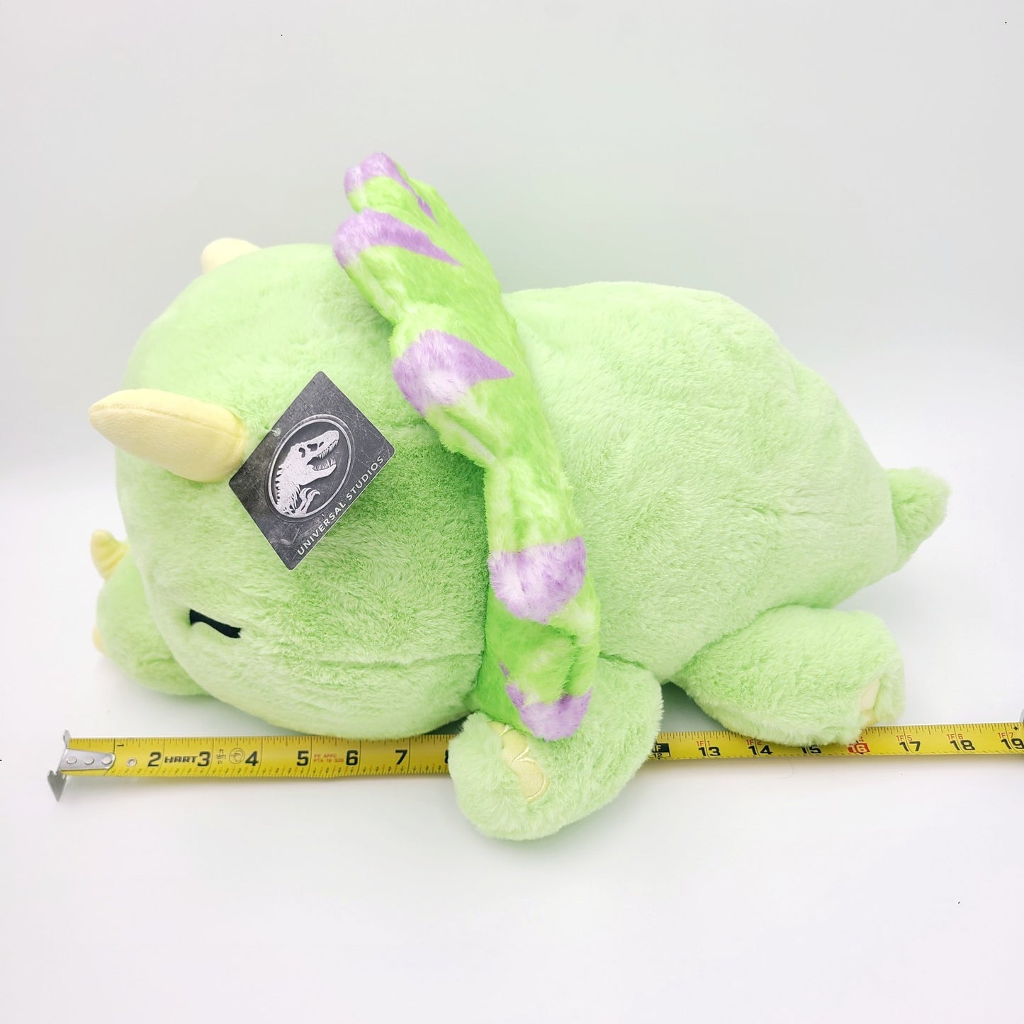NEW Universal Studios Jurassic Park World Sleeping Triceratops Green Plush Toy