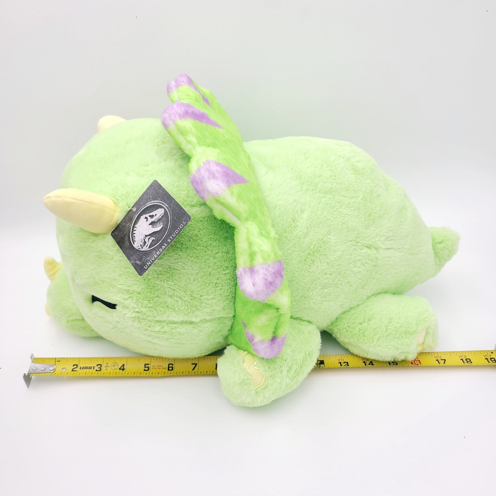 NEW Universal Studios Jurassic Park World Sleeping Triceratops Green Plush Toy