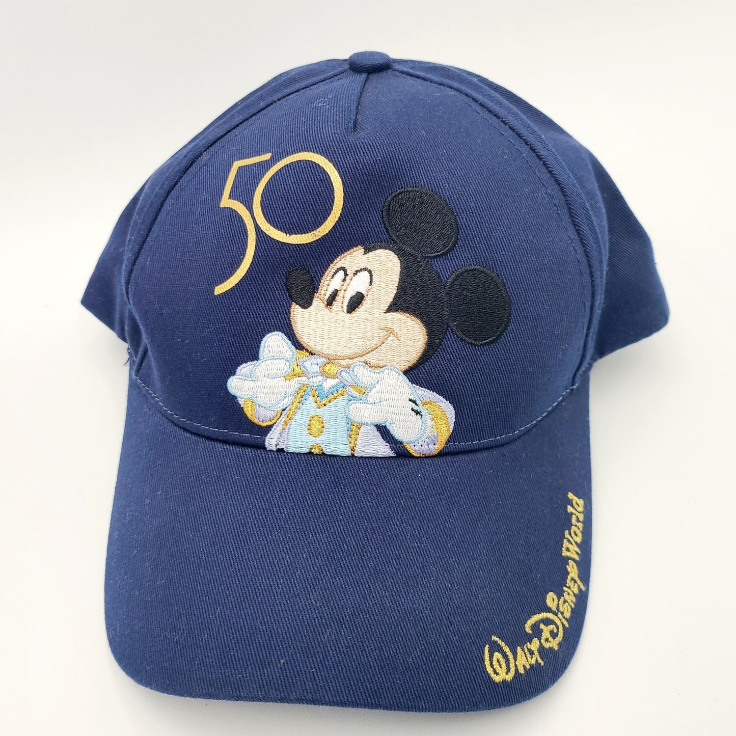 Disney World Parks 50 Anniversary Mickey Mouse Blue Baseball Hat Cap Youth Child