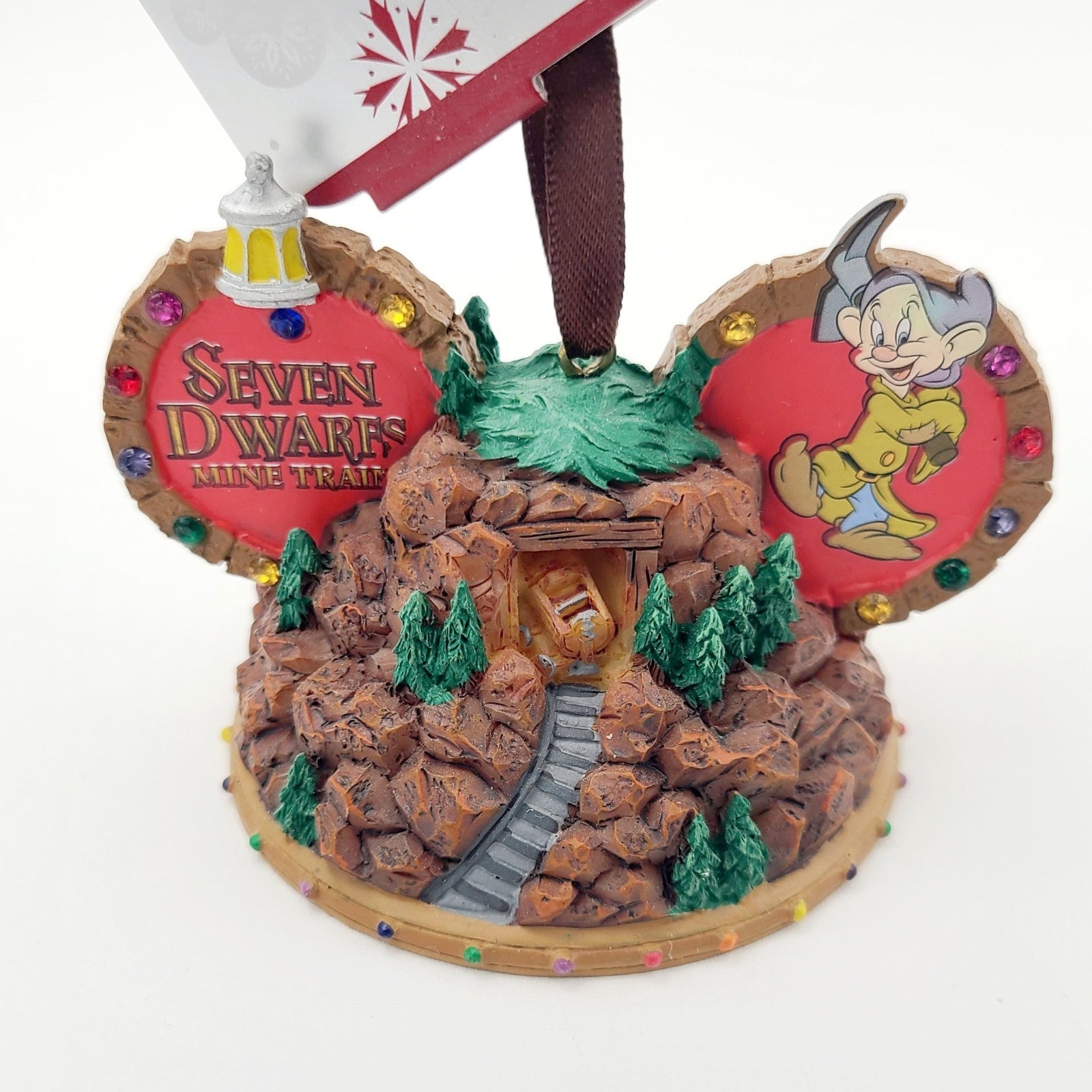 NEW Disney World Parks Seven Dwarfs Mine Train Mickey Ear Hat Christmas Ornament