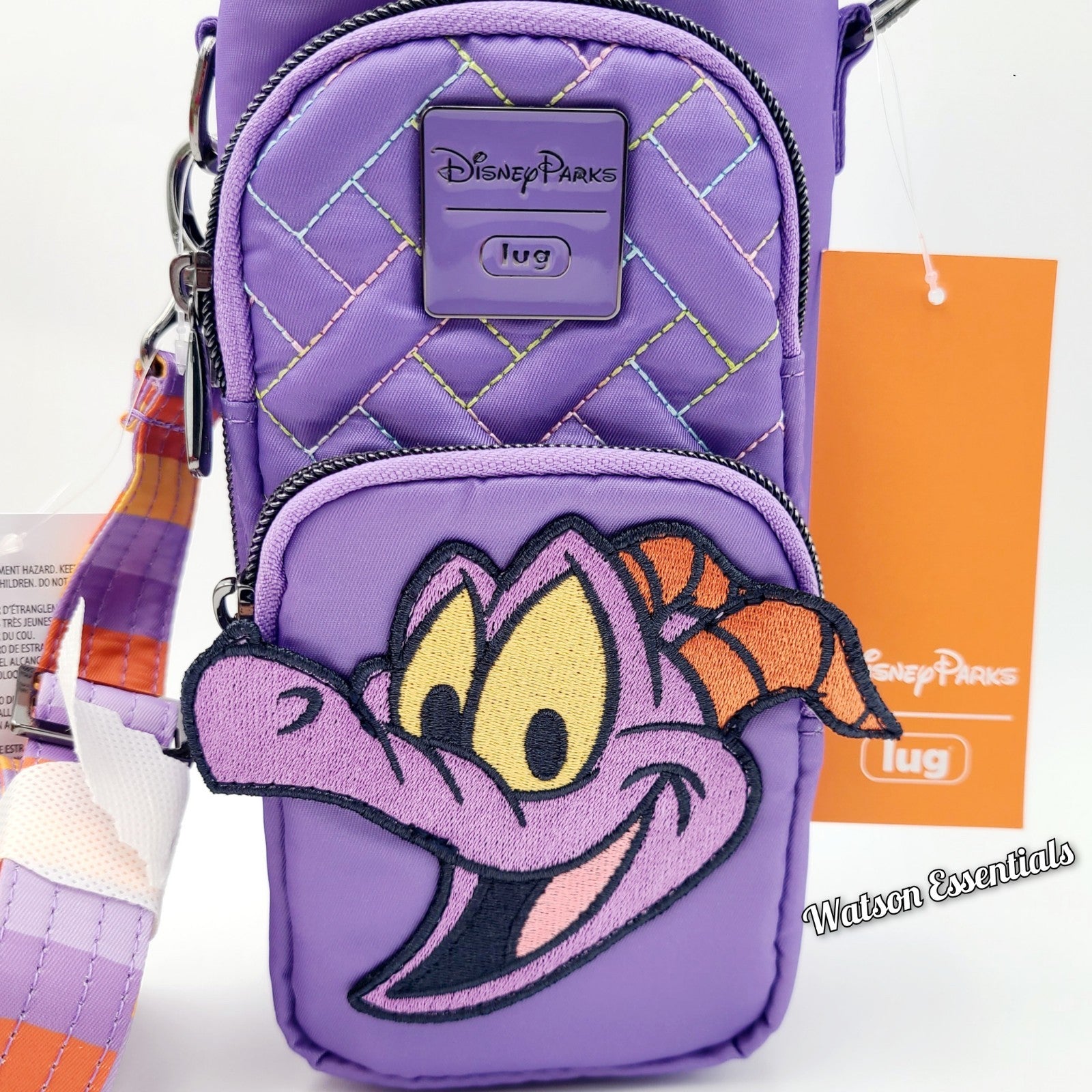 2025 Disney Parks EPCOT Center Figment Lug Water Bottle Holder Crossbody Purple