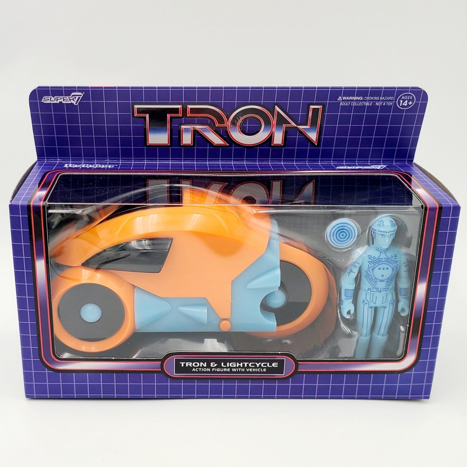 Disney Parks Super7 ReAction Figures Tron Lightcycle Set Red Yellow Orange Set