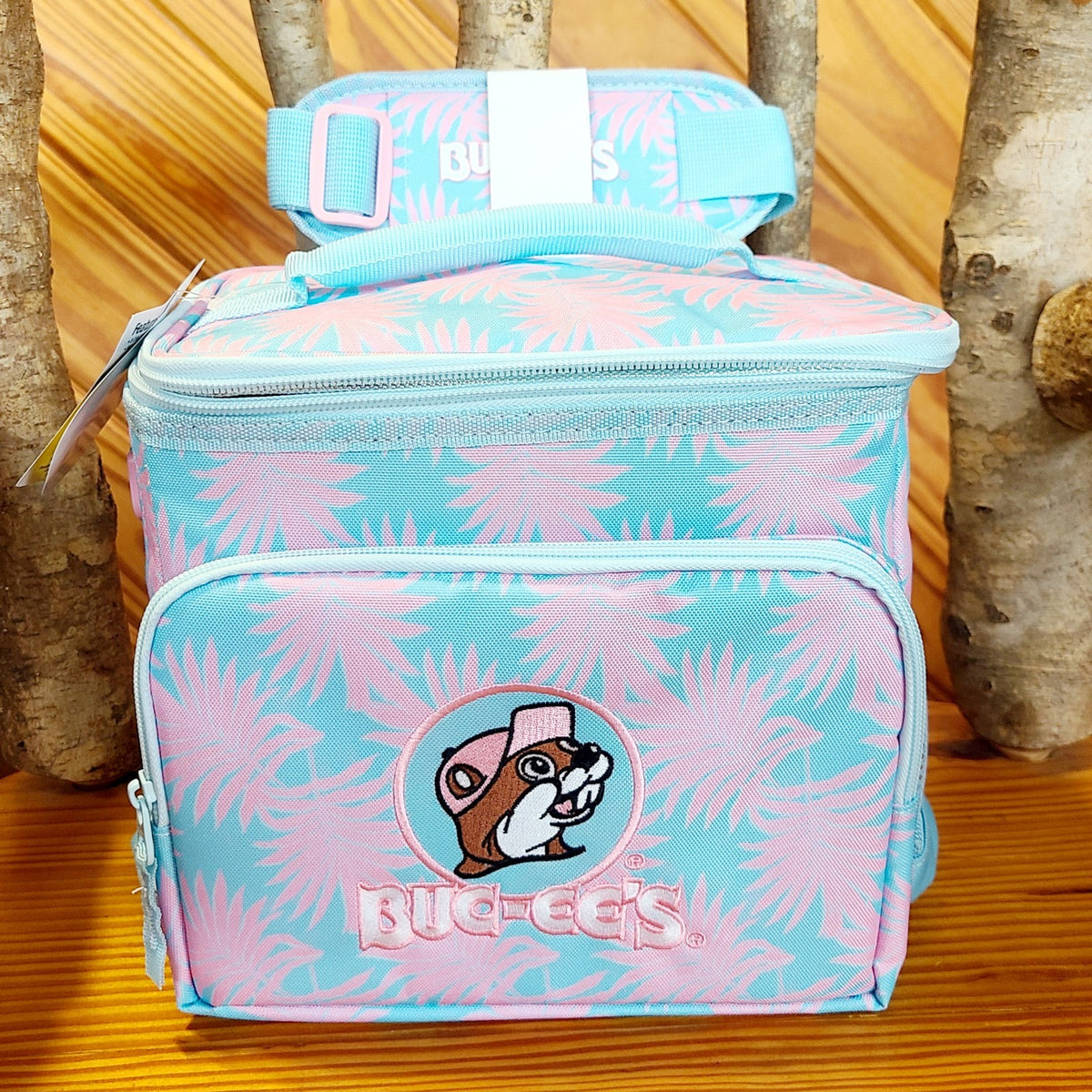 2026 Buc-ee's Pink Blue Palm Tree Thermal Lunchbox Tumbler 40oz W/ Handle Beaver