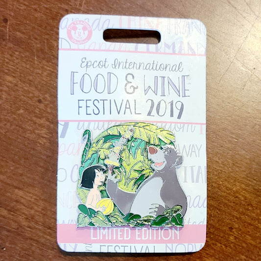 NEW Disney Parks Pin Mowgli & Baloo Jungle Book Epcot Food & Wine Festival 2019