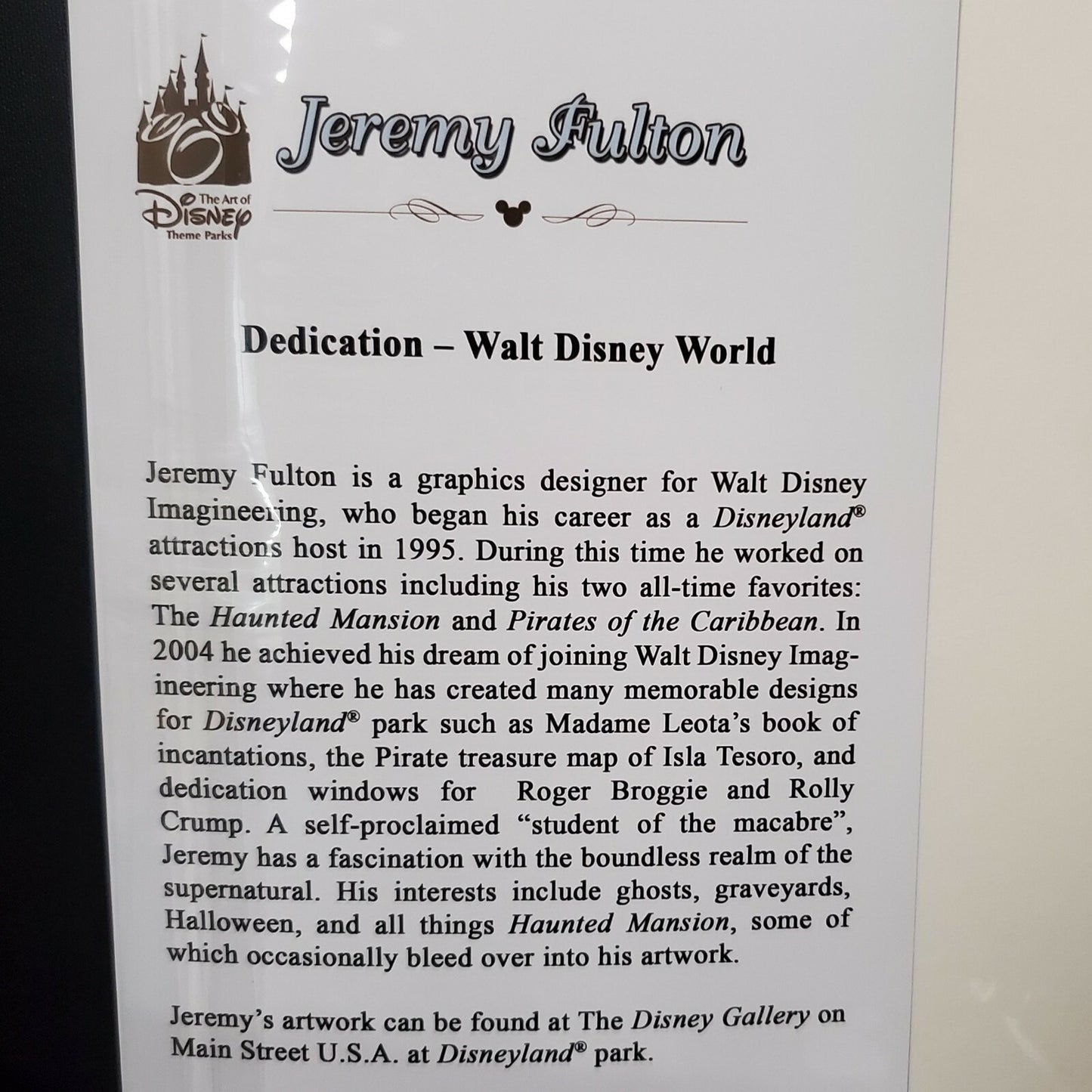 2021 Disney Parks 50th Anniversary Magic Kingdom Dedication Print Jeremy Fulton