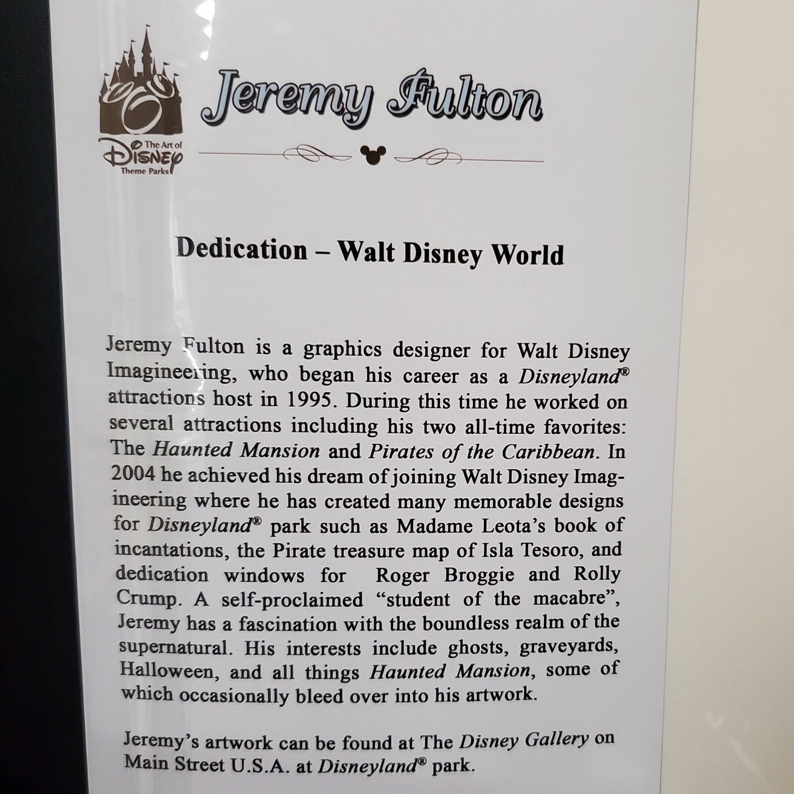 2021 Disney Parks 50th Anniversary Magic Kingdom Dedication Print Jeremy Fulton
