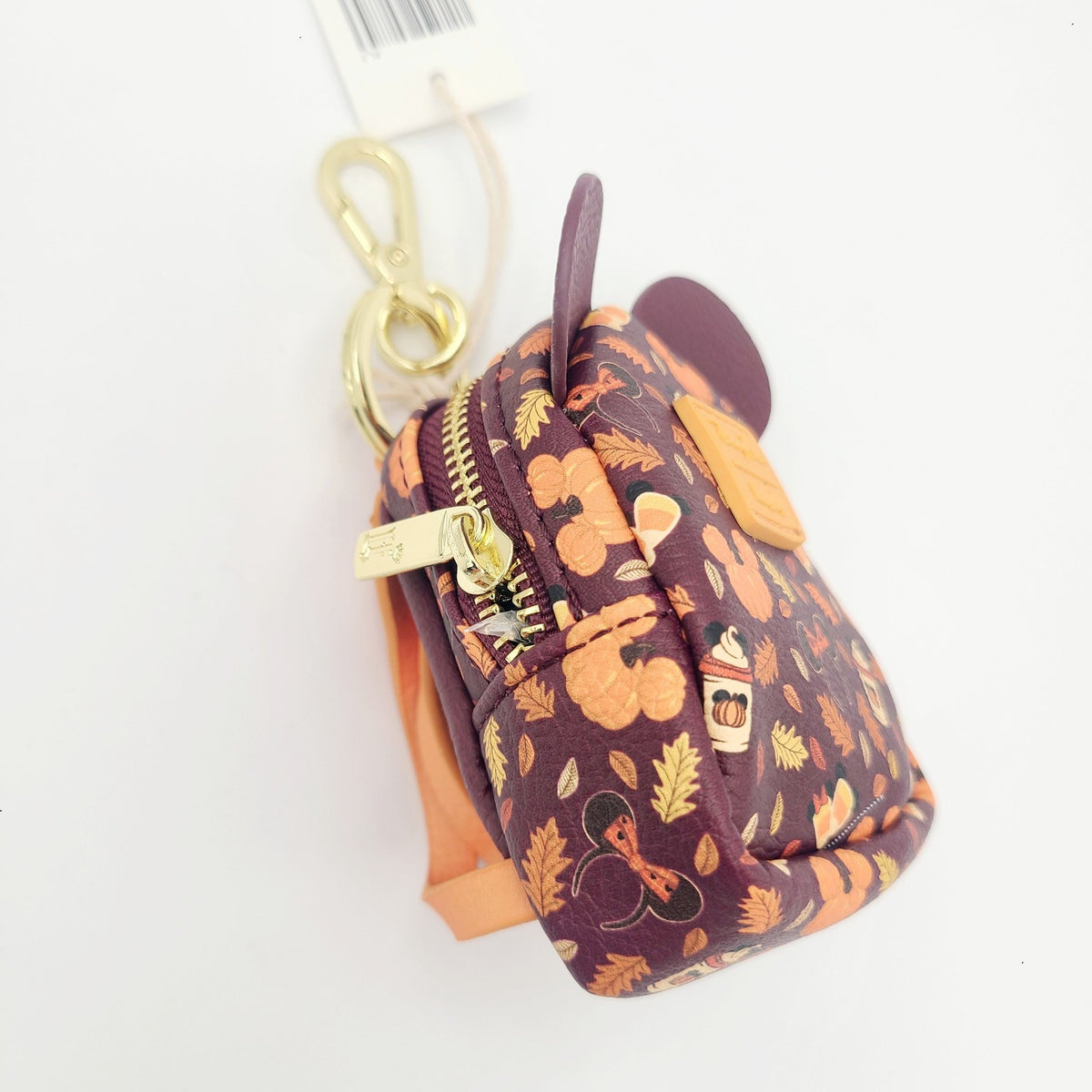 NEW Disney Park Loungefly Mickey Ears Fall Pumpkins Mini Backpack KEYCHAIN Charm