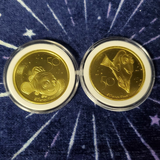 *Finding Nemo & Dory Set* Disney World Park 50th Anniversary Commemorative Coin