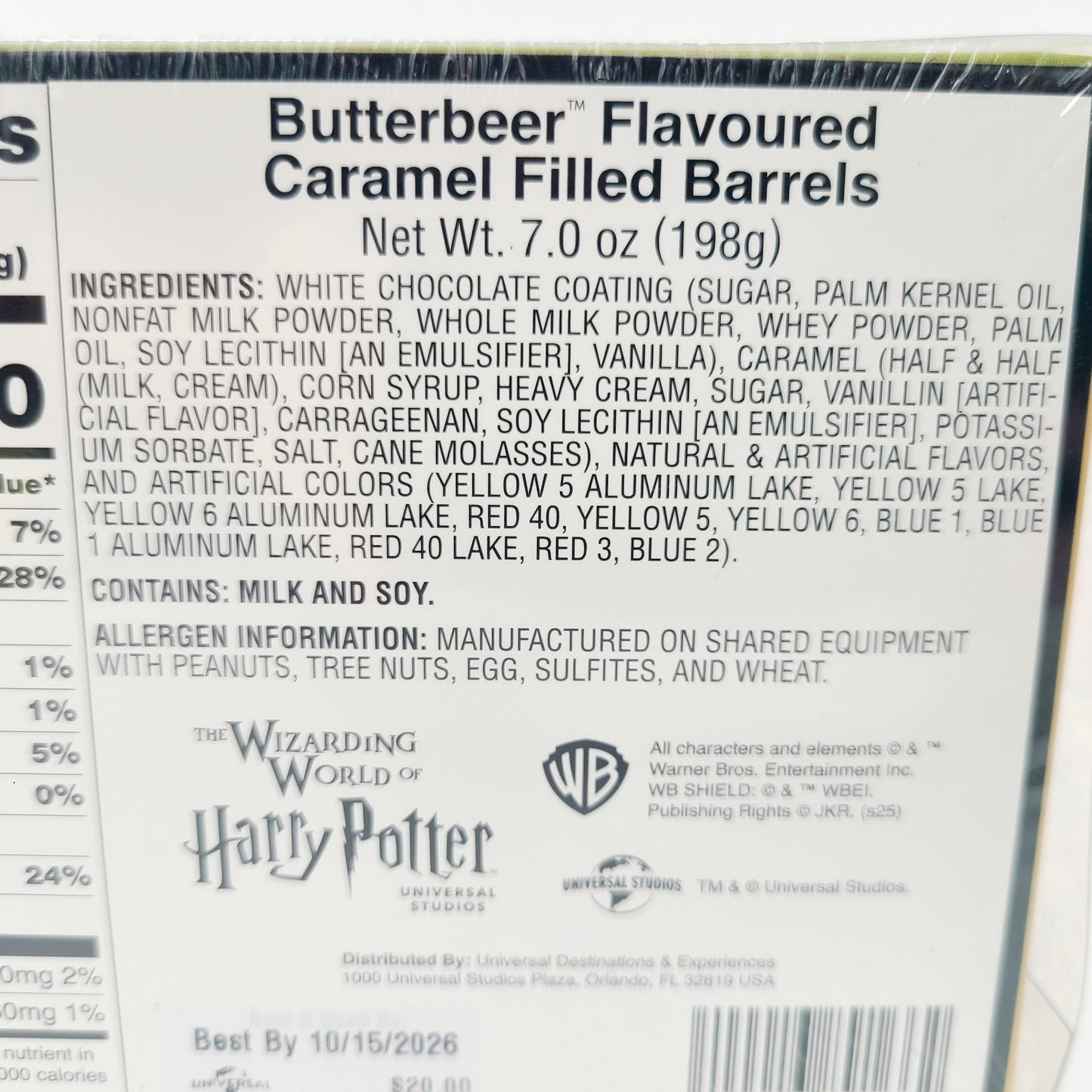 Universal Studio Harry Potter Butterbeer Flavored Caramel Chocolate Candy Barrel