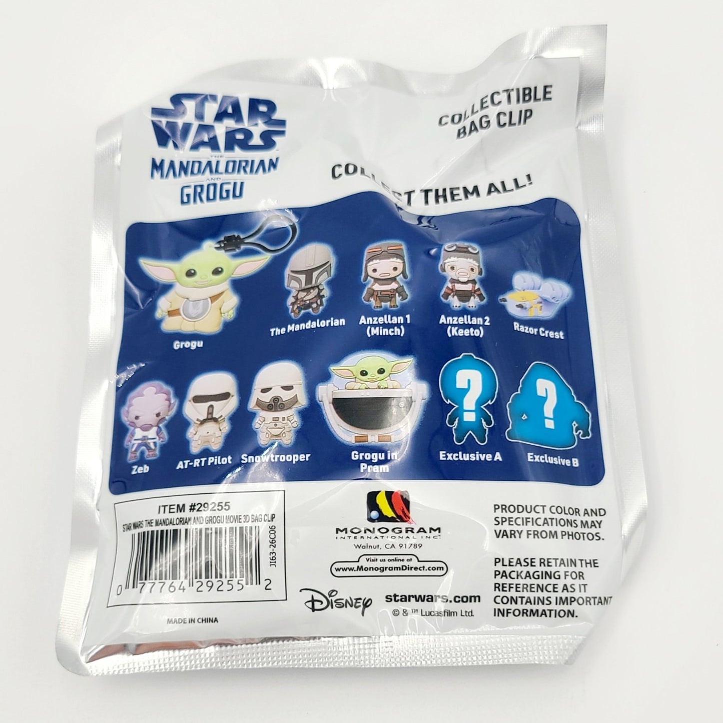 SEALED Disney Star Wars Mandalorian & Grogu Collectible Bag Clip Mystery Blind