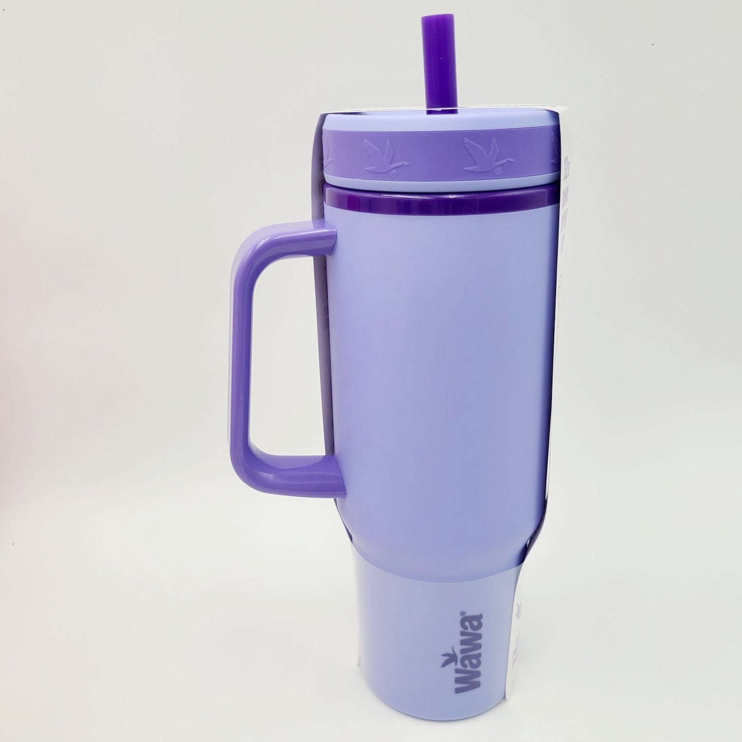 Wawa Tumbler Mug w/Handle & Straw 32 Oz ICED BEVERAGE Sunny Sipper Cup Purple