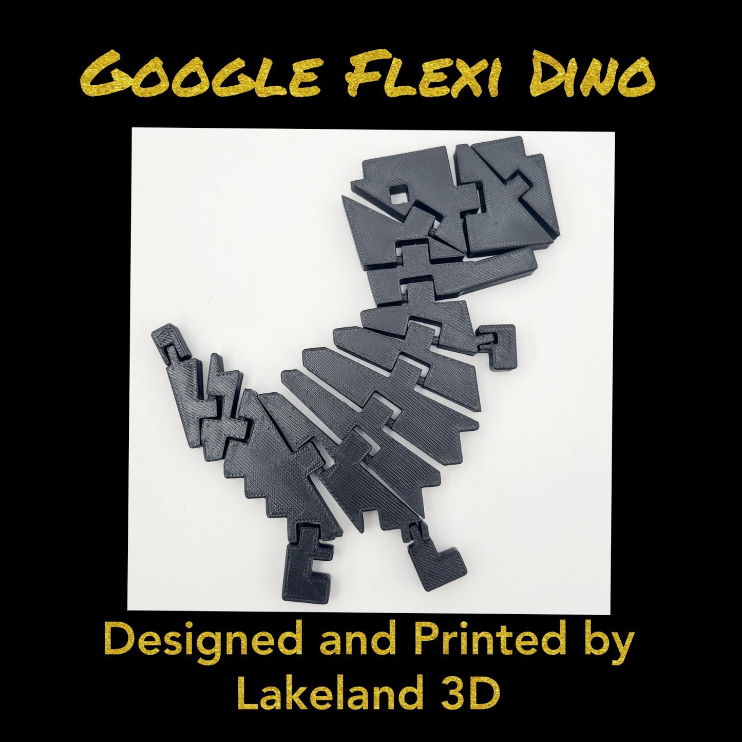 *Choose Color* 3D Printed Chrome DINO Dinosaur T-Rex Flexi Fidget Toy Decor Gift