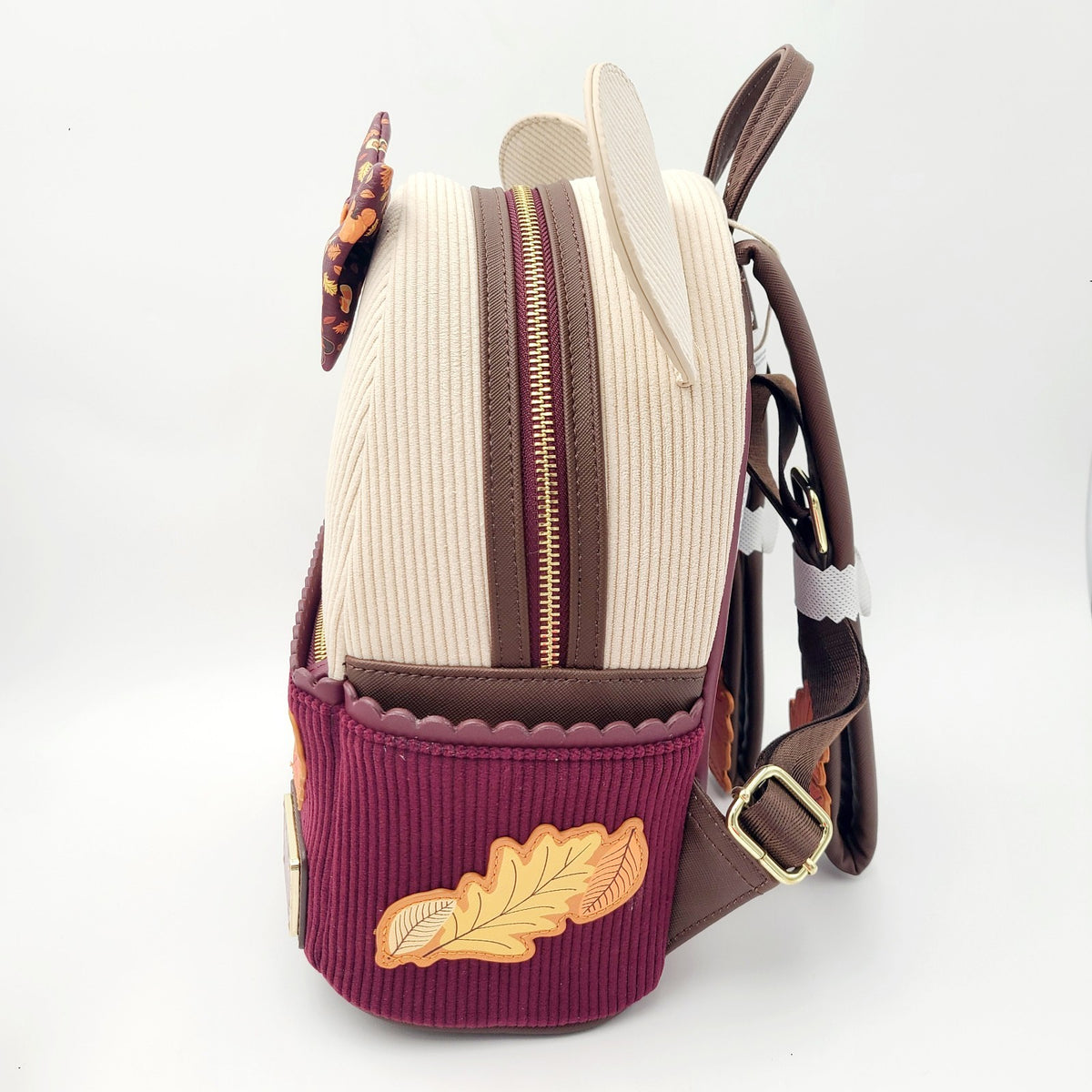 2026 Disney Parks Loungefly Minnie Mouse Fall Autumn Corduroy Mini Backpack New