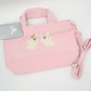 2025 Disney Parks Halloween Ghost Mickey Minnie Mouse Pink Canvas Small Tote Bag